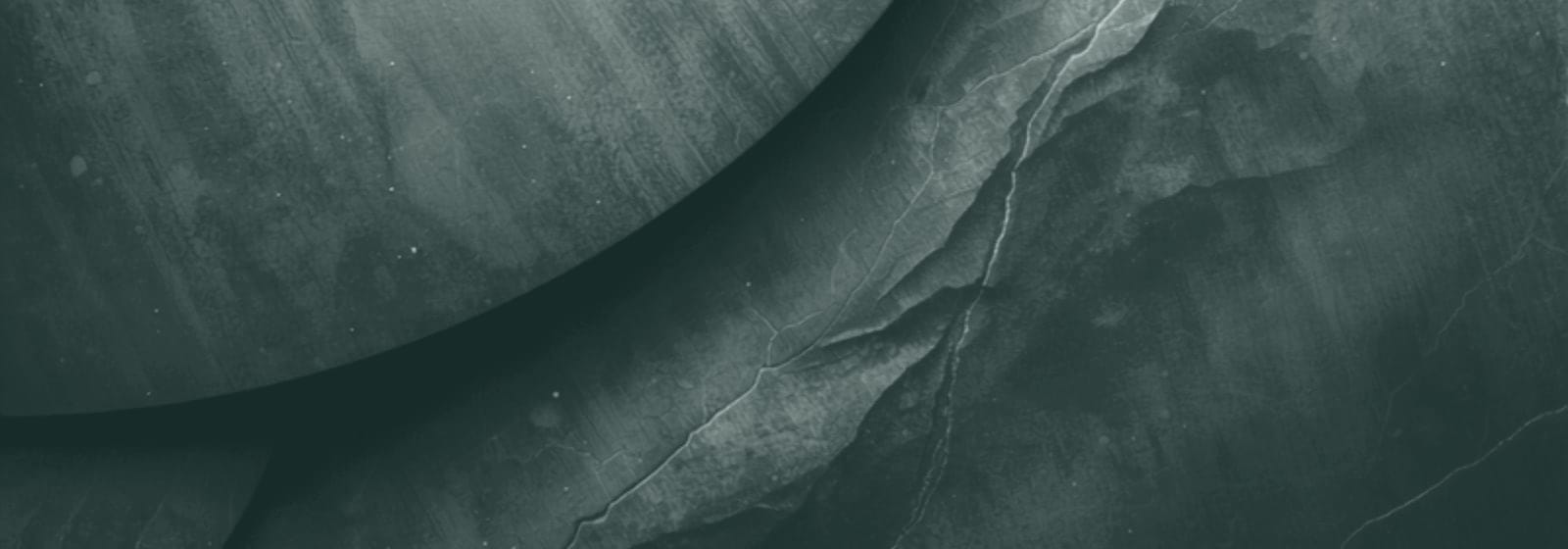 Stone & Pillar strata artwork, plate 10: layered rock in slate green, the colour this site uses for environment & pollution matters.