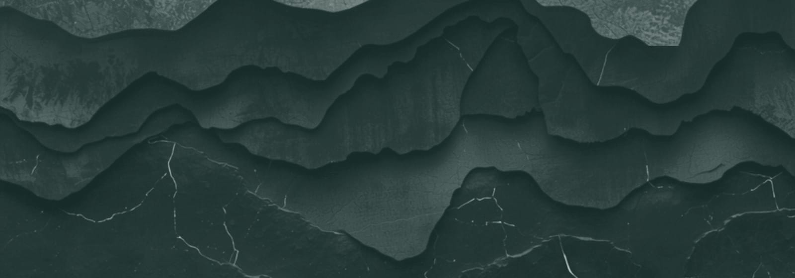 Stone & Pillar strata artwork, plate 18: layered rock in slate green, the colour this site uses for environment & pollution matters.