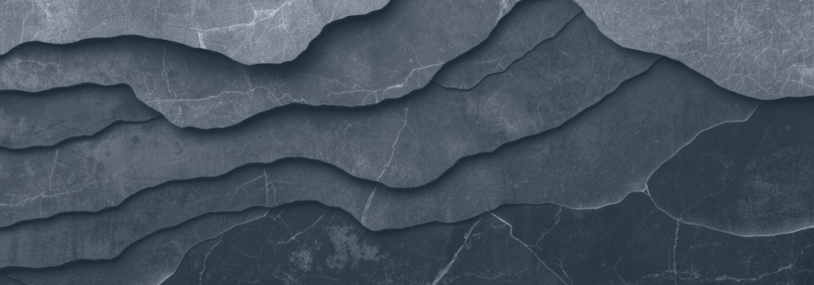 Stone & Pillar strata artwork, plate 20: layered rock in steel blue, the colour this site uses for water & land matters.