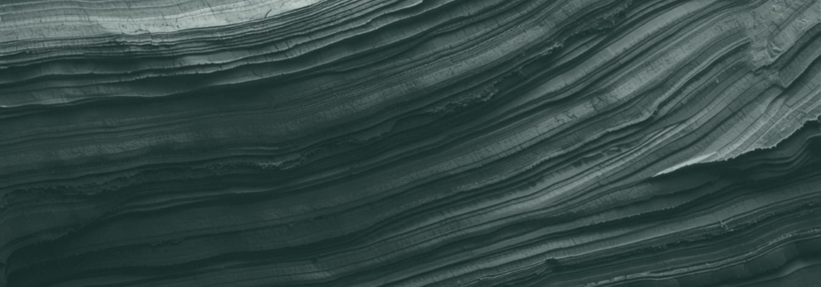 Stone & Pillar strata artwork, plate 22: layered rock in slate green, the colour this site uses for environment & pollution matters.